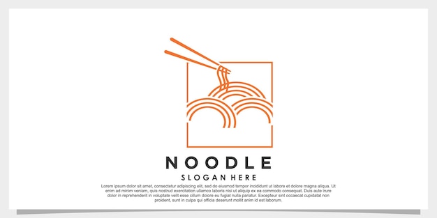 Vector de diseño de logotipo de fideos ramen con concepto creativo