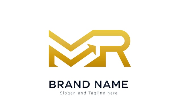Vector de diseño de logotipo de finanzas empresariales de letras MR