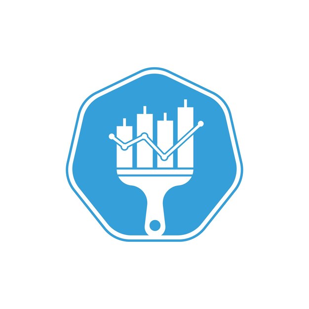 Vector de diseño de logotipo de finanzas de pintura Estadísticas plantilla de diseño de Logotipo de vector de pintura