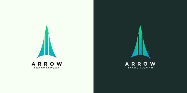 Vector de diseño de logotipo de flecha con concepto único creativo