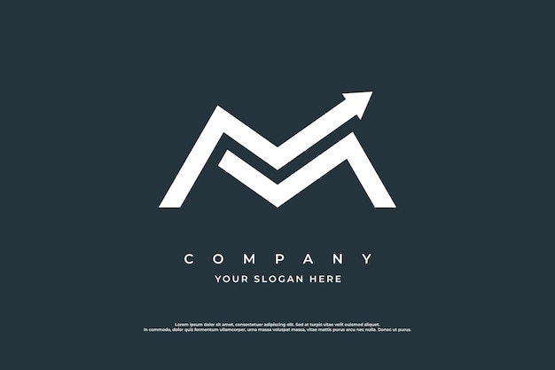 Vector de diseño de logotipo de flecha de letra mínima M