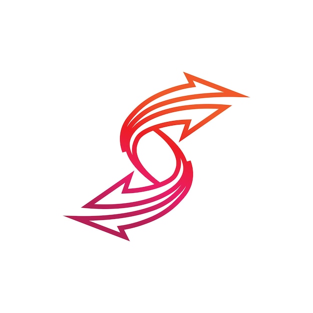Vector de diseño de logotipo de flecha para música, reproducción de medios, audio digital y logotipo de plantilla de negocio de finanzas de velocidad