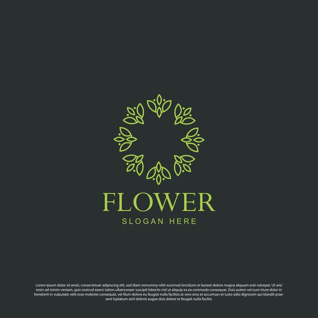 vector de diseño de logotipo de flor elegante minimalista simple