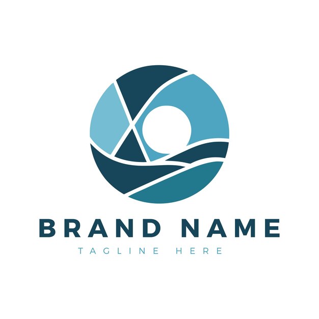 Vector de diseño de logotipo de flujo oceánico de bienes raíces