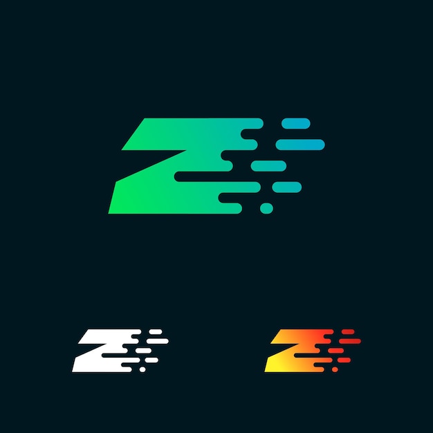 Vector de diseño de logotipo de formas de velocidad moderna de letra z