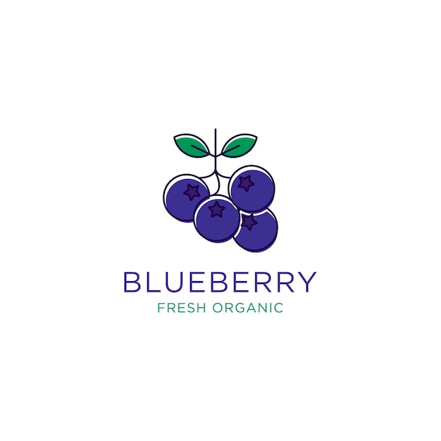 Vector de diseño de logotipo de fruta de arándano Ilustración de plantilla de arándano