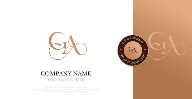 Vector de diseño de logotipo GA inicial