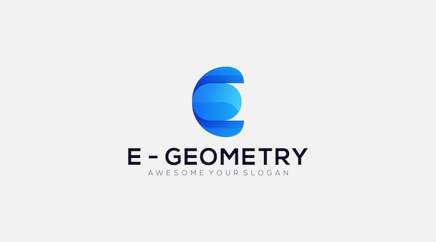 vector de diseño de logotipo geométrico de movimiento de letra e
