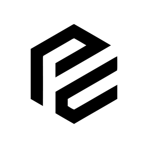 Vector de diseño de logotipo geométrico de PC