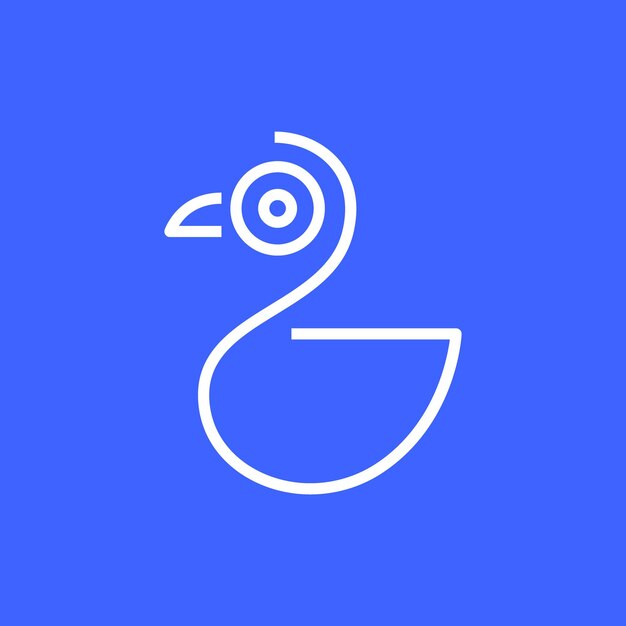 Vector de diseño de logotipo geométrico simple moderno de pato de aves de corral de animales geométricos