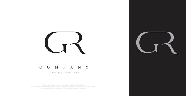 Vector de diseño de logotipo GR inicial