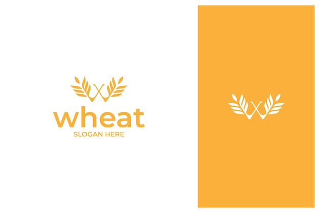 Vector de diseño de logotipo de grano de trigo letra w
