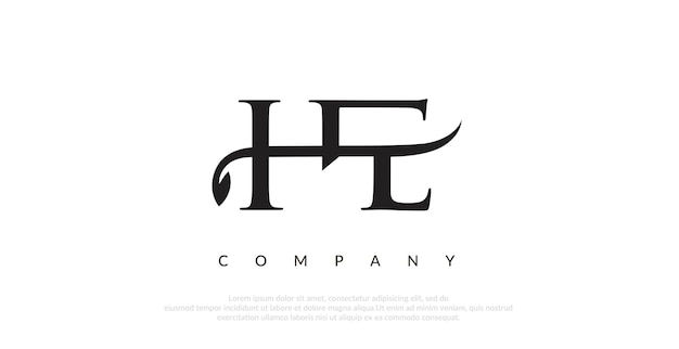 Vector de diseño de logotipo HE inicial