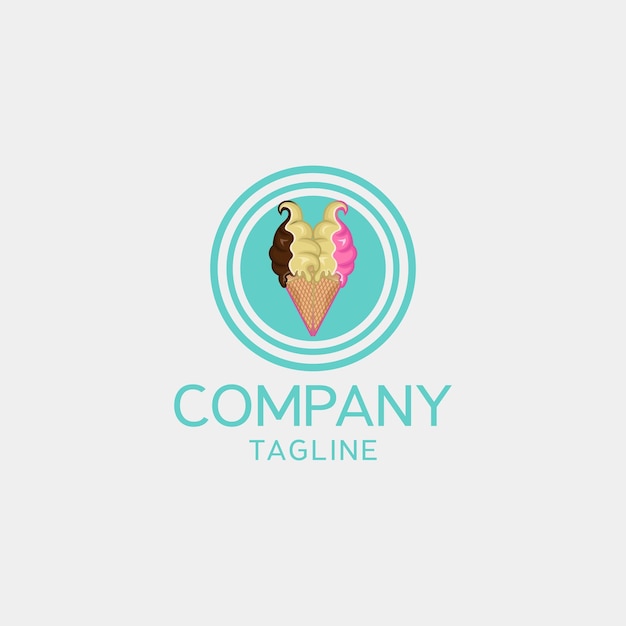 Vector de diseño de logotipo de helado