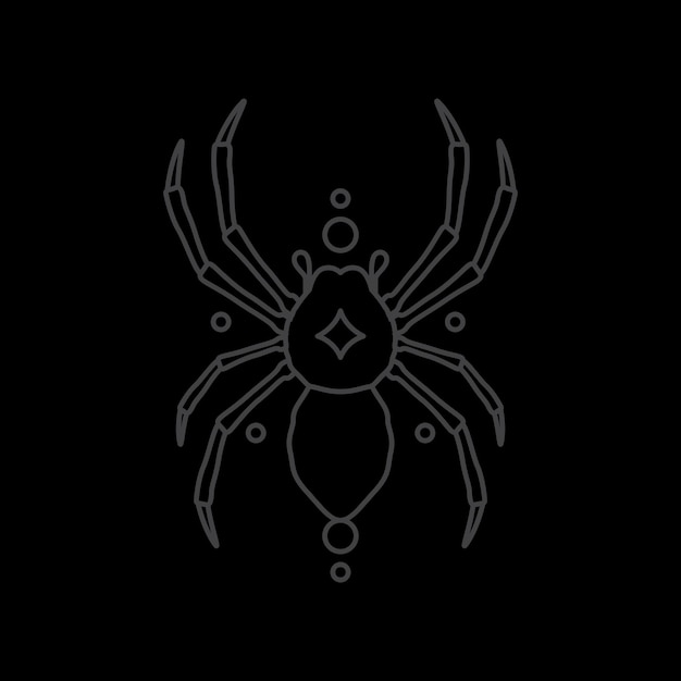Vector de diseño de logotipo de hipster de araña genial