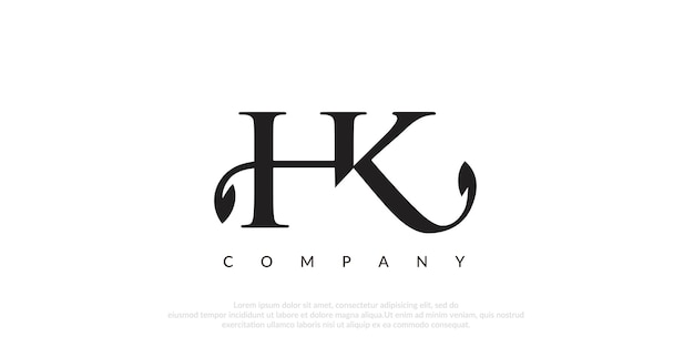 Vector de diseño de logotipo HK inicial