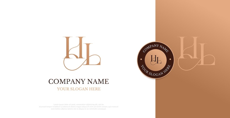 Vector vector de diseño de logotipo hl inicial