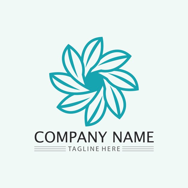 Vector de diseño de logotipo de hoja para plantilla de símbolo de naturaleza editableGreen leaf logo ecología naturaleza elemento vector icono