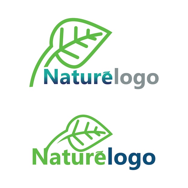 Vector de diseño de logotipo de hoja para plantilla de símbolo de naturaleza editableGreen leaf logo ecología naturaleza elemento vector icono