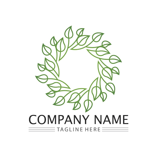 Vector de diseño de logotipo de hoja para plantilla de símbolo de naturaleza editableGreen leaf logo ecología naturaleza elemento vector icono
