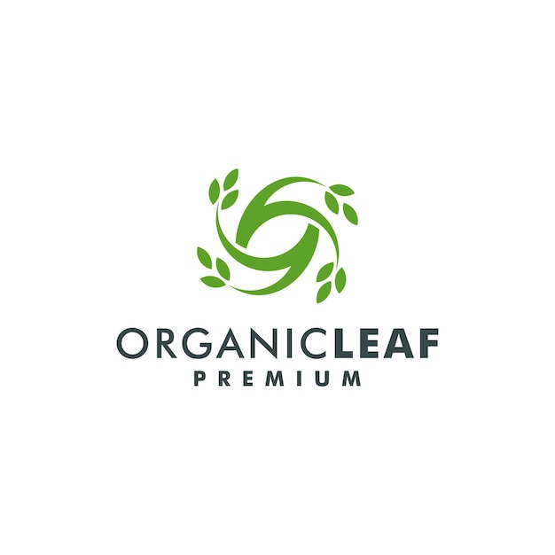 Vector de diseño de logotipo de hoja de PrintOrganic. hojas de la naturaleza