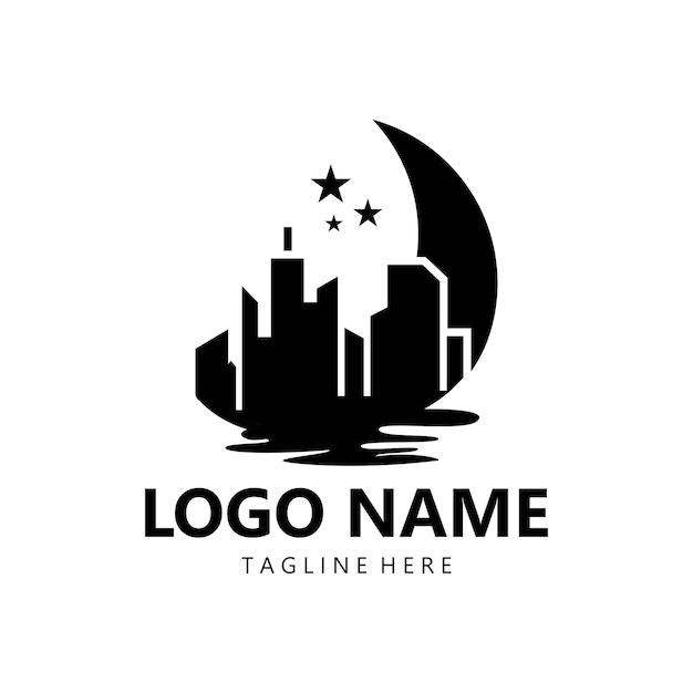 Vector de diseño del logotipo del horizonte lunar