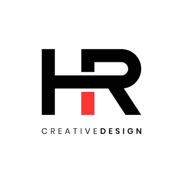 Vector de diseño de logotipo HR de letra simple moderna creativa