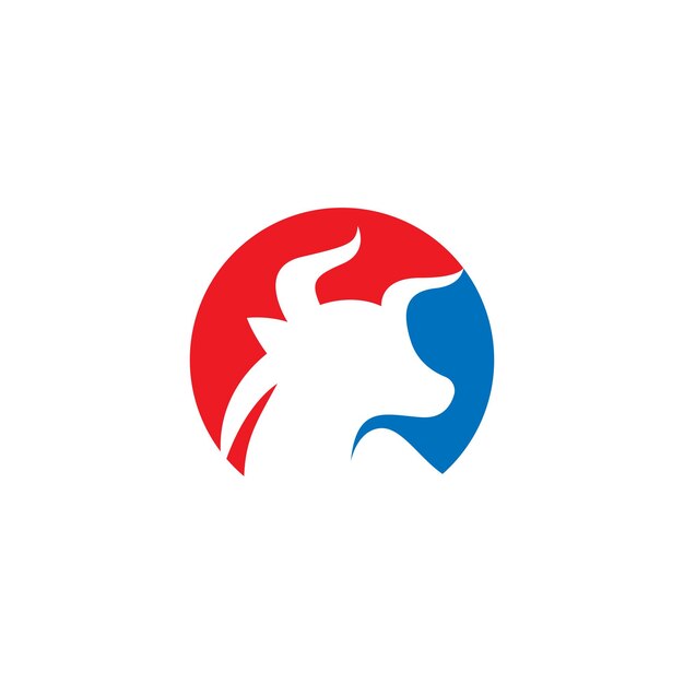 Vector de diseño de logotipo de icono de cabeza de búfalo de logotipo de icono de toro
