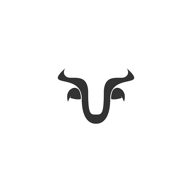 Vector de diseño de logotipo de icono de cabeza de búfalo de logotipo de icono de toro