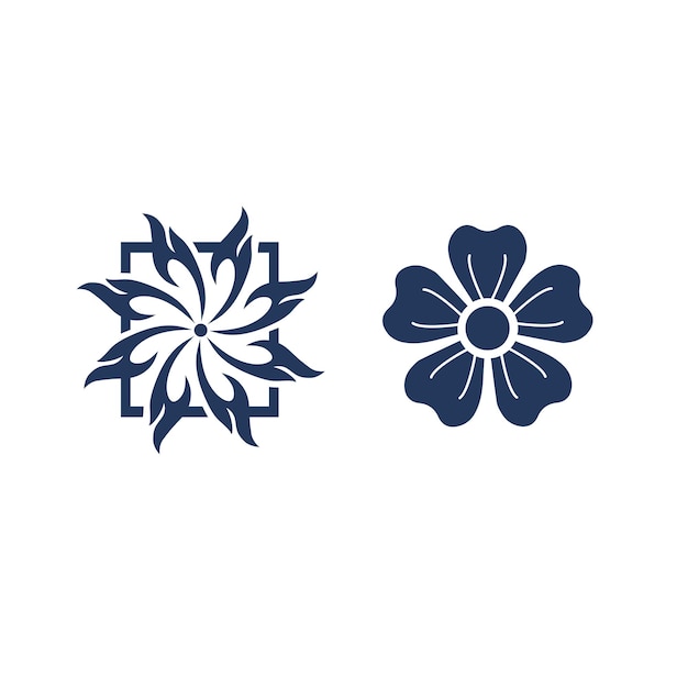 Vector de diseño de logotipo de icono de flor