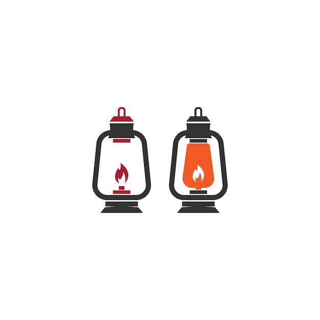 Vector de diseño de logotipo de icono de linterna simple
