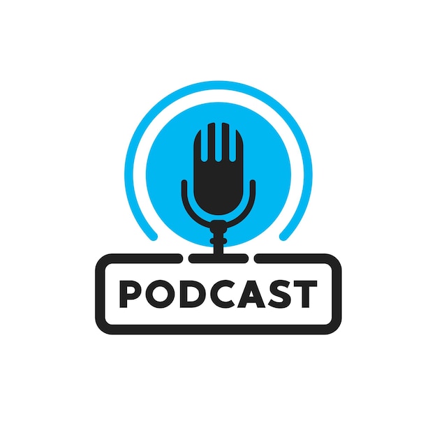 Vector de diseño de logotipo de icono de podcast