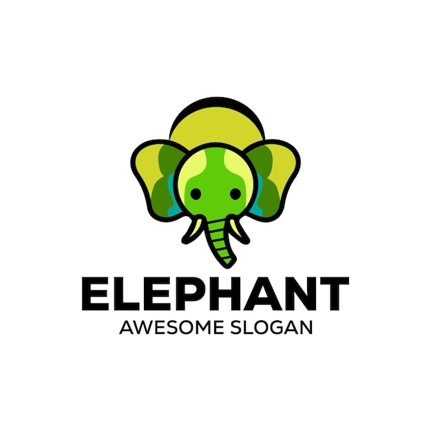Vector de diseño de logotipo de la ilustración de la mascota del elefante.