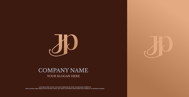 Vector de diseño de logotipo inicial JP