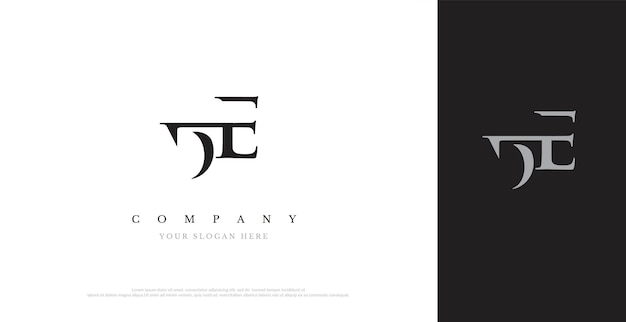 Vector de diseño de logotipo DE inicial
