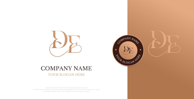 Vector de diseño de logotipo DE inicial