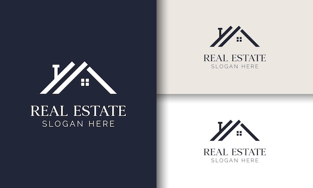 Vector de diseño de logotipo inmobiliario Construcción de arquitectura de estructura de edificio creativo