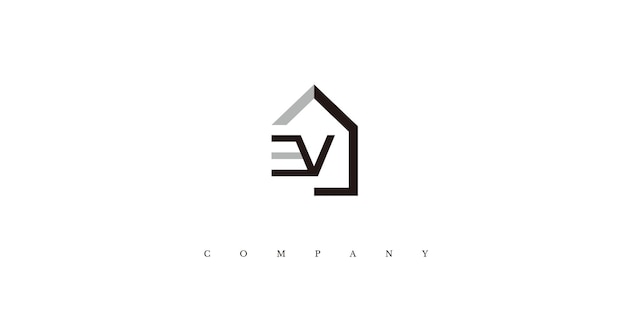 Vector de diseño de logotipo inmobiliario V inicial