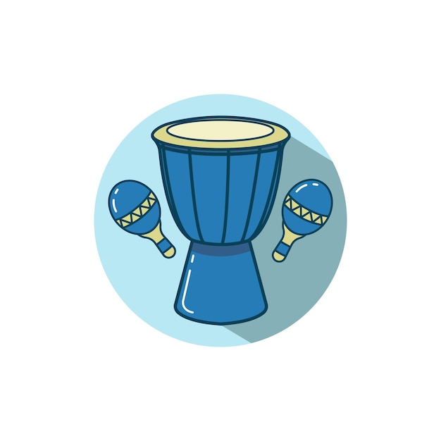 Vector de diseño de logotipo de instrumento musical de percusión