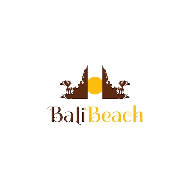 Vector de diseño de logotipo de la isla de bali para agentes de viajes y vacaciones