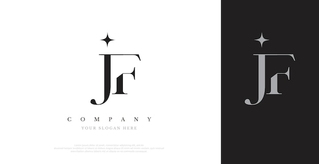Vector de diseño de logotipo JF inicial