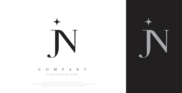 Vector de diseño de logotipo JN inicial