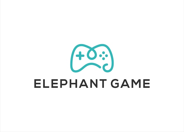 Vector de diseño de logotipo de juego de elefante