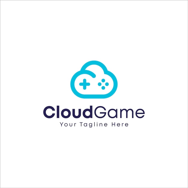 Vector de diseño de logotipo de juego en la nube