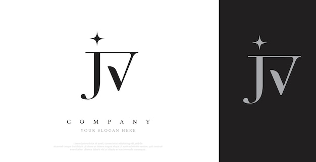 Vector de diseño de logotipo JV inicial