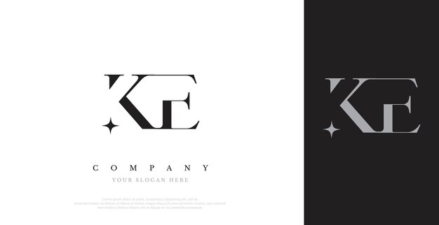 Vector de diseño de logotipo KE inicial