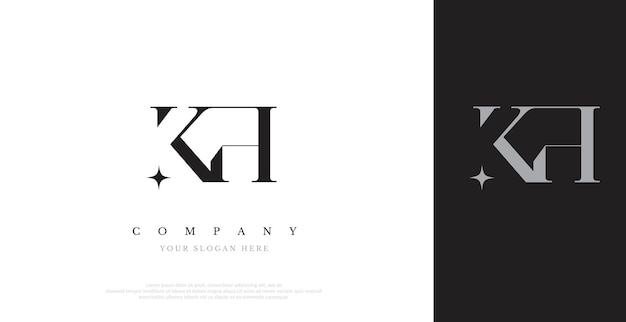 Vector de diseño de logotipo KH inicial