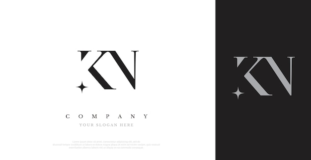 Vector de diseño de logotipo KN inicial