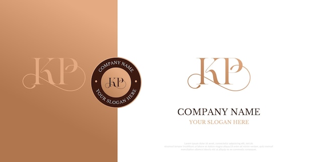 Vector de diseño de logotipo KP inicial