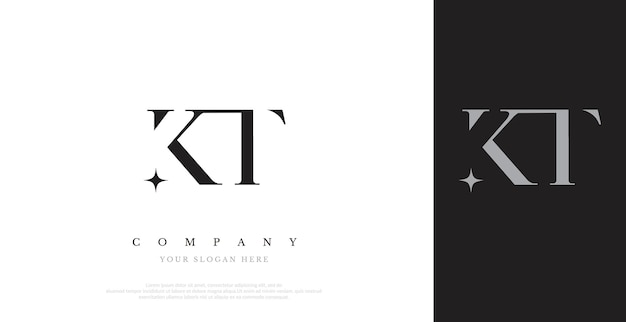 Vector de diseño de logotipo KT inicial